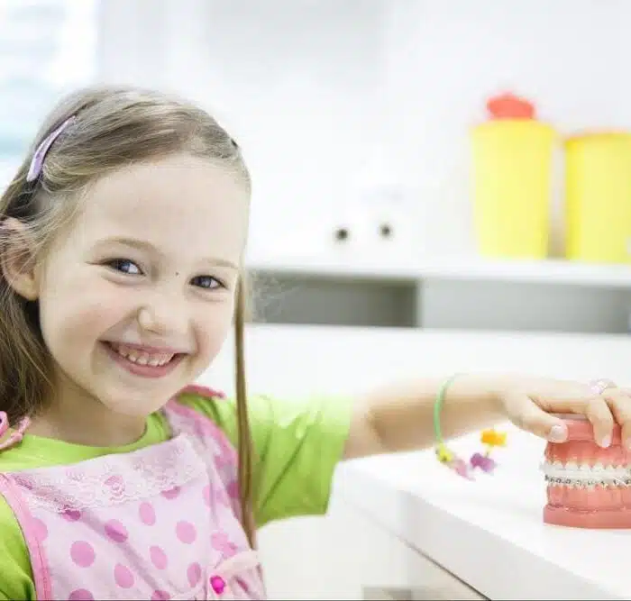 Child receiving early orthodontic evaluation