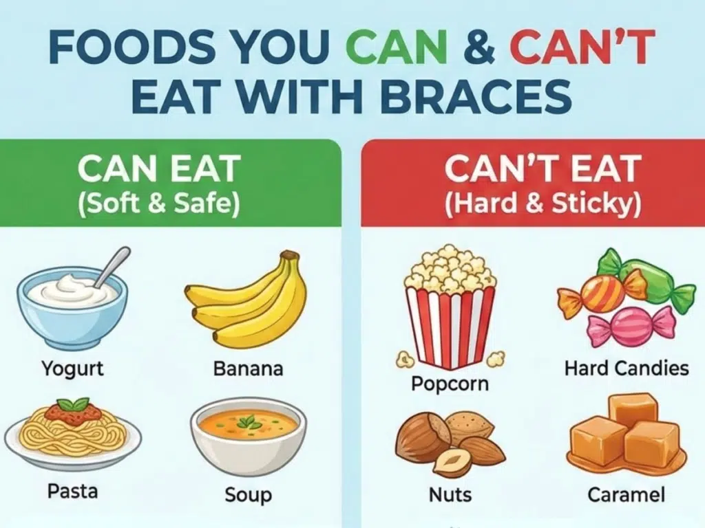 Foods You Can and Can’t Eat with Braces